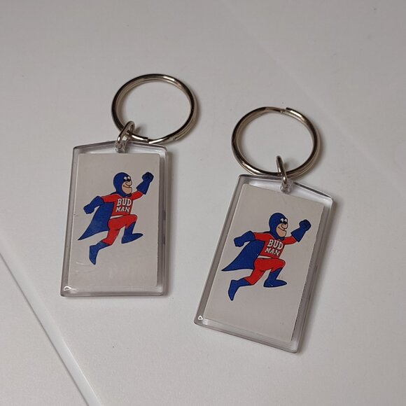 Set Of 2 Very Cool Bud Man Keychains - Picture 1 of 8